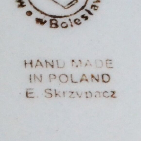 Authentic Boleslawiec Christmas Tree Design Dish Blue Peacock Eye Artisan Named - Picture 10 of 10